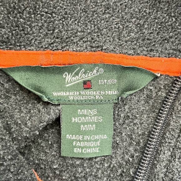 Woolrich Fleece Vest Full Zip Pockets in Heather Charcoal Grey, Size Medium - Picture 2 of 10
